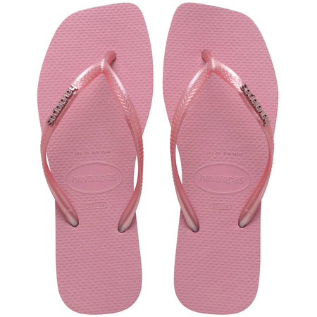 Slim Square Metal Logo Thongs
