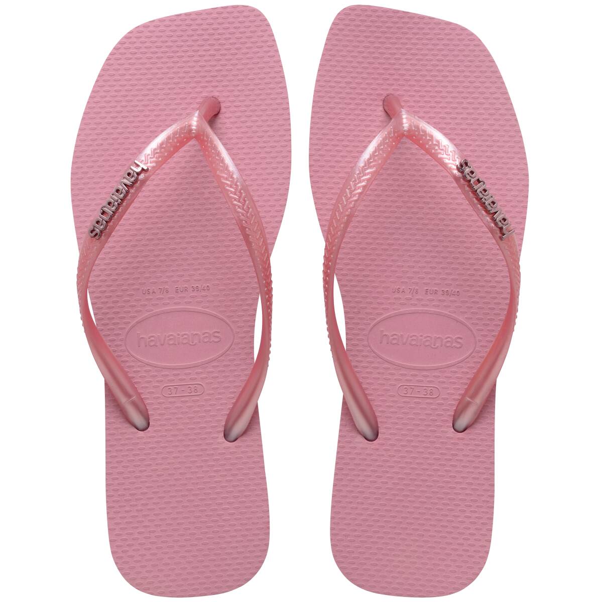 Slim Square Metal Logo Thongs