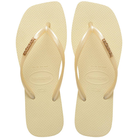 Slim Square Metal Logo Thongs