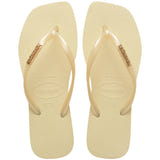 Slim Square Metal Logo Thongs