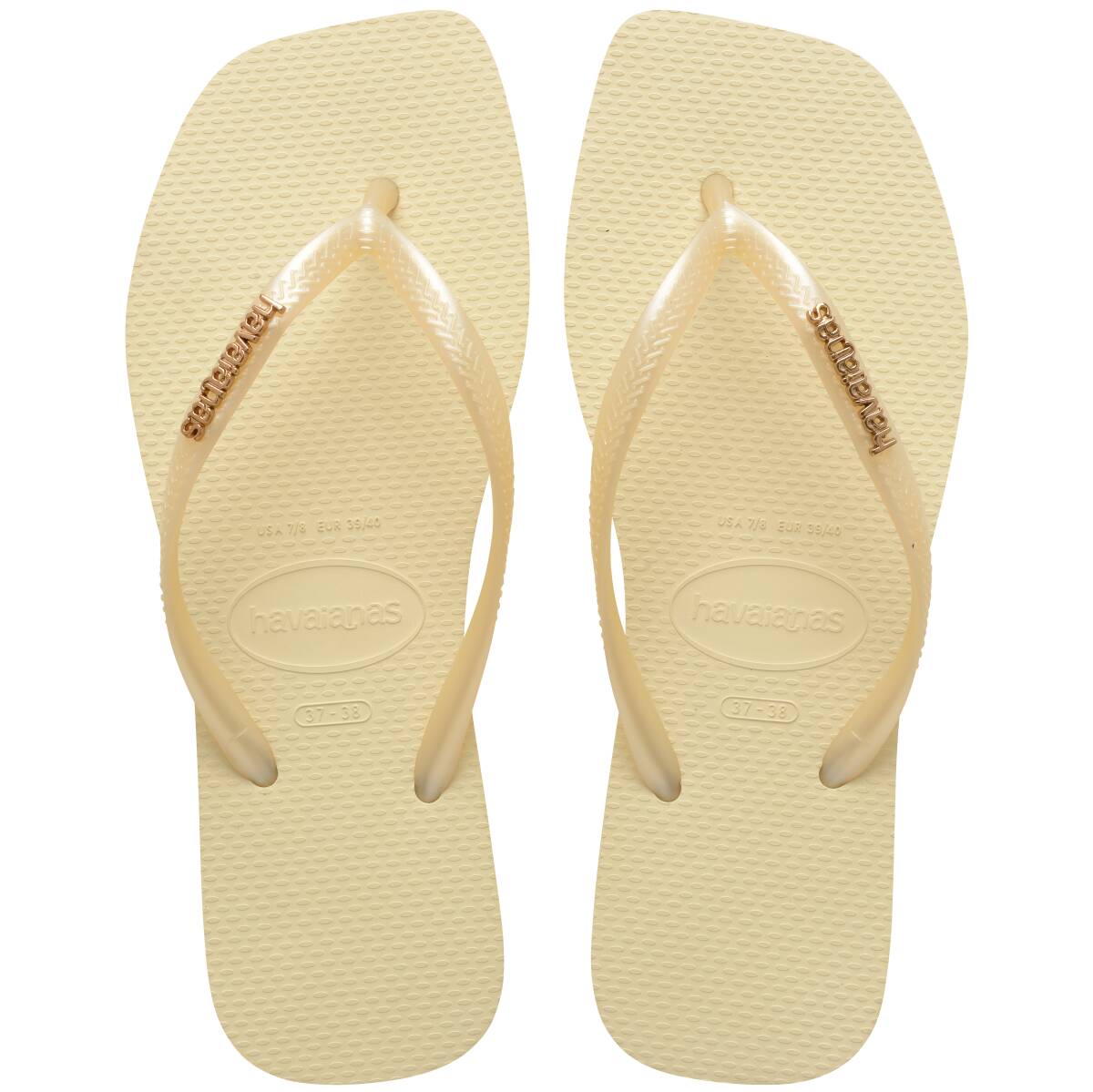Slim Square Metal Logo Thongs