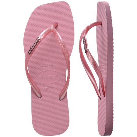 Slim Square Metal Logo Thongs