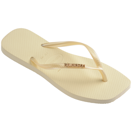 Slim Square Metal Logo Thongs