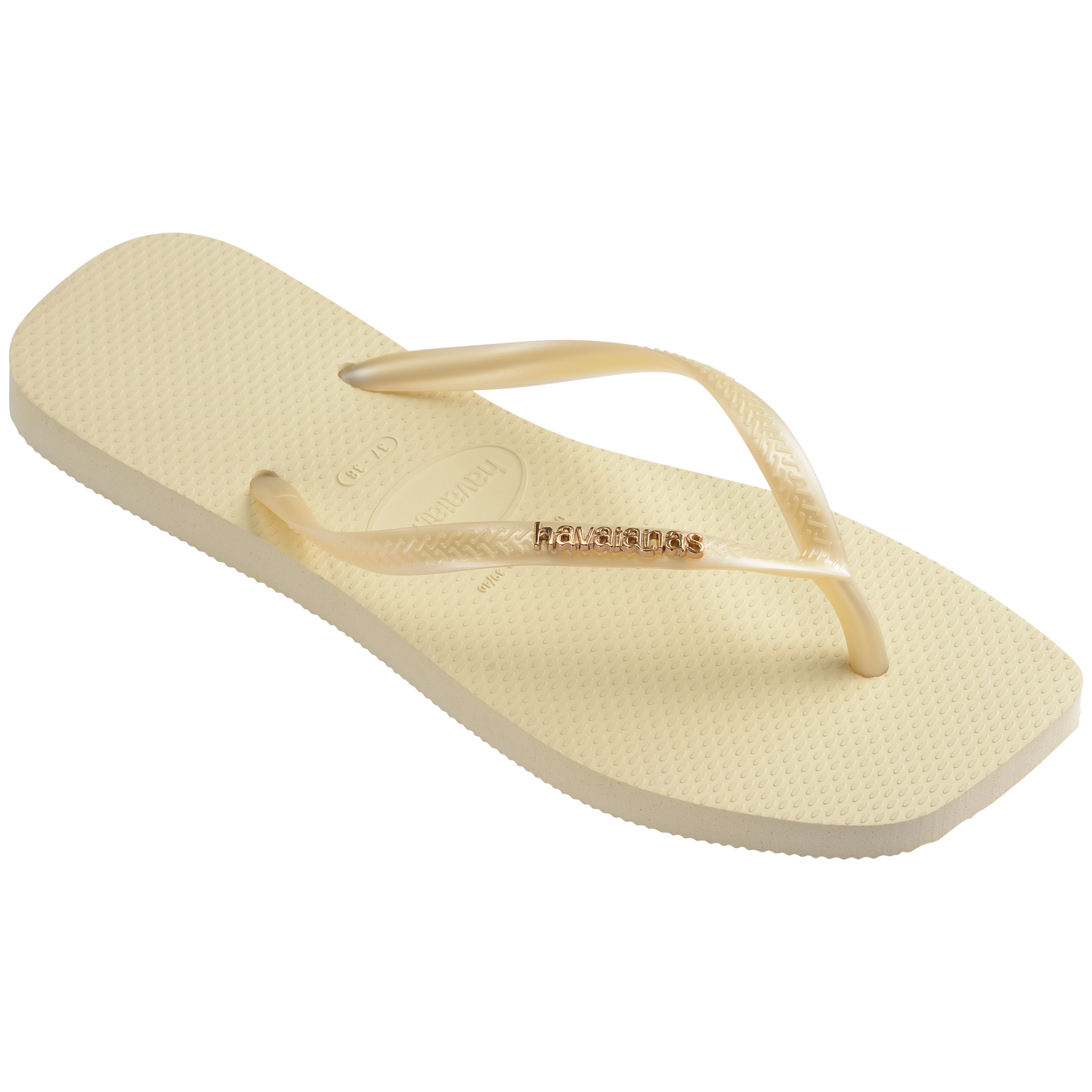 Slim Square Metal Logo Thongs