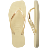 Slim Square Metal Logo Thongs