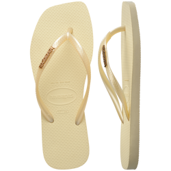 Slim Square Metal Logo Thongs