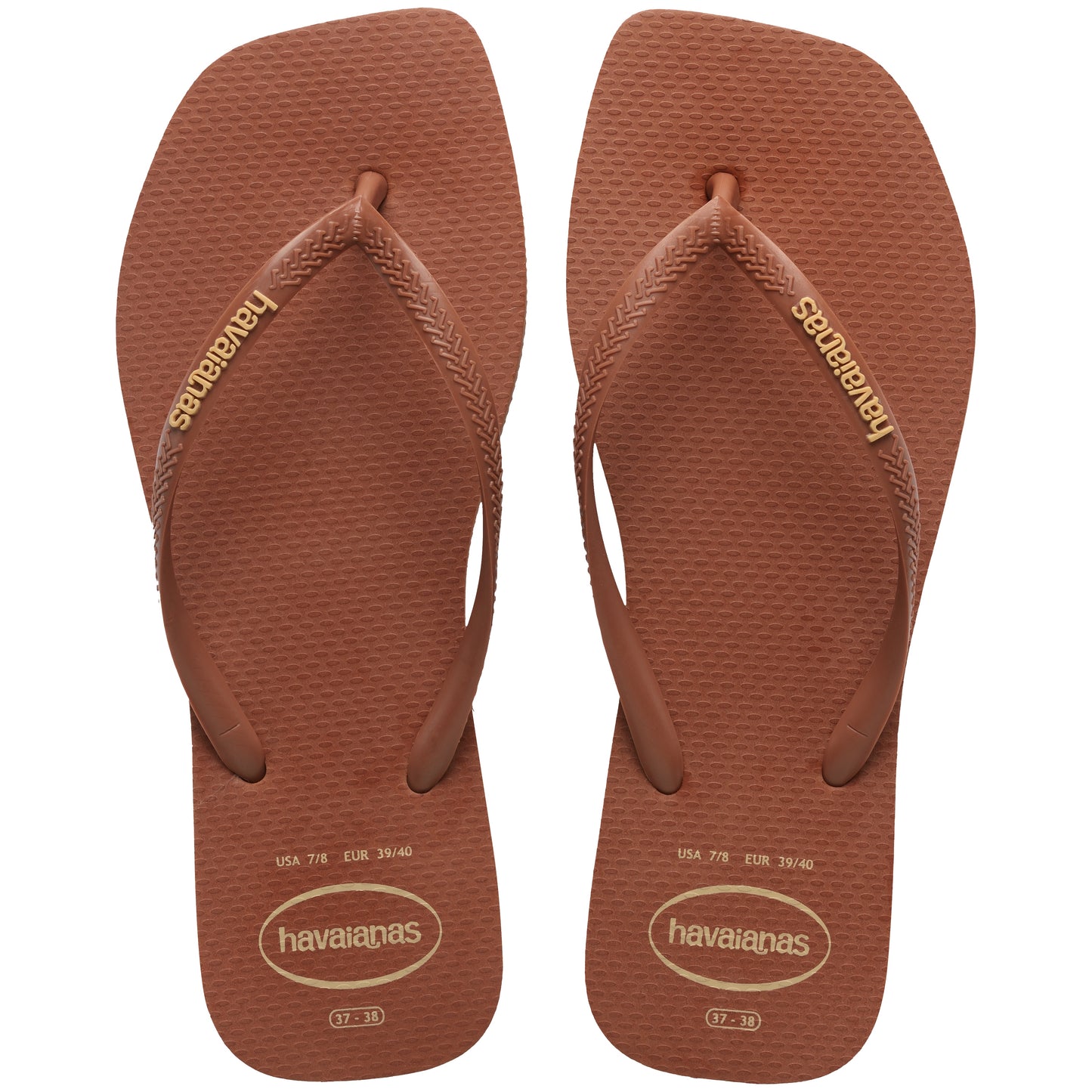 Slim Square Toe Logo Thongs