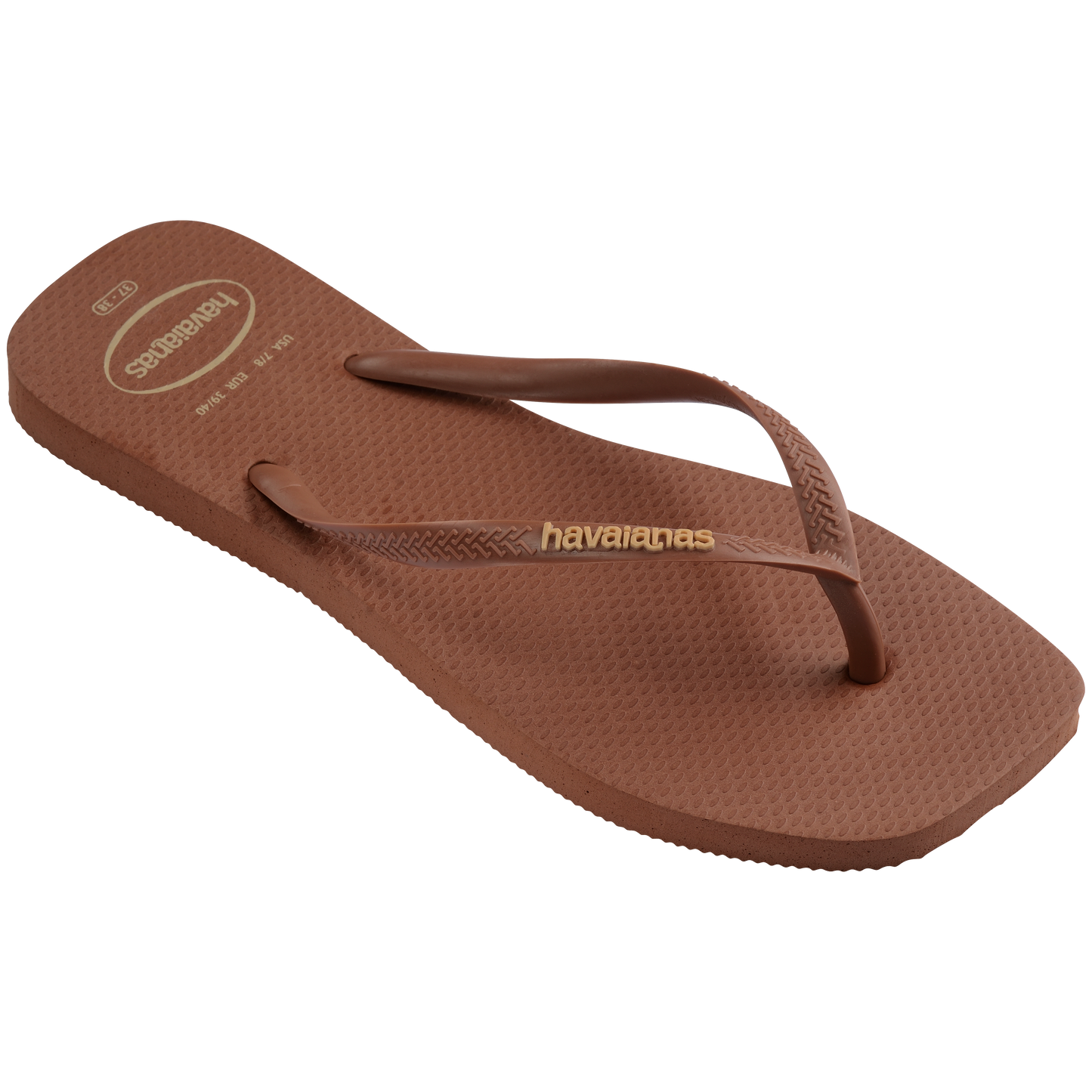 Slim Square Toe Logo Thongs