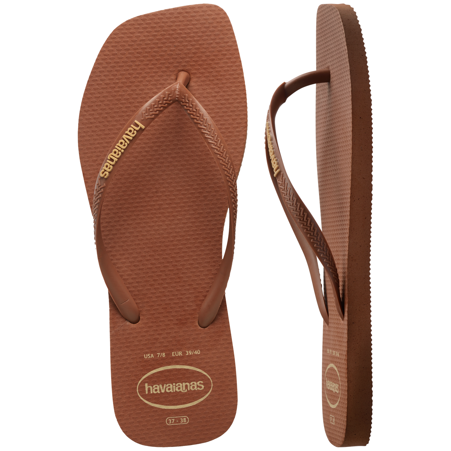 Slim Square Toe Logo Thongs