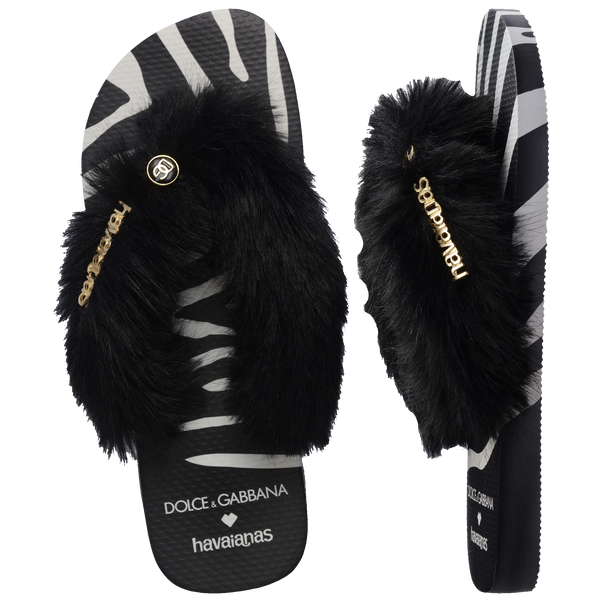Dolce & Gabbana Animals Faux Fur Zebra Thongs | Havaianas Australia