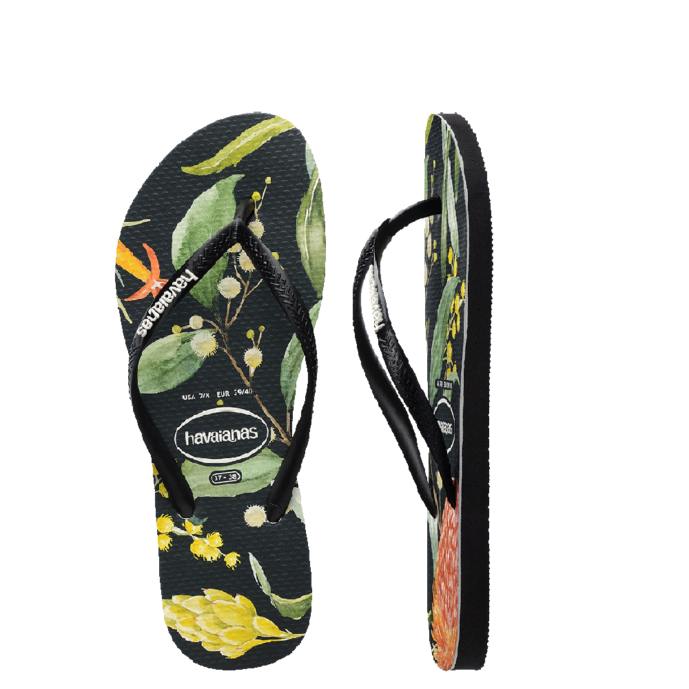 Kids Slim Fauna Bush Flower Thongs