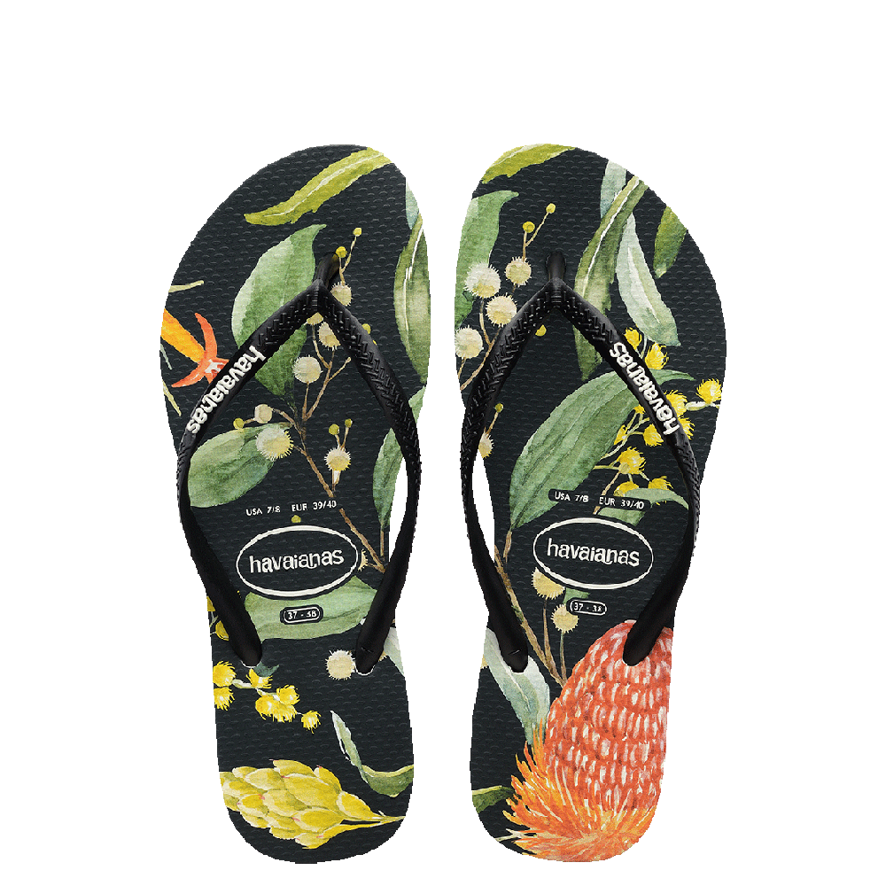 Kids Slim Fauna Bush Flower Thongs