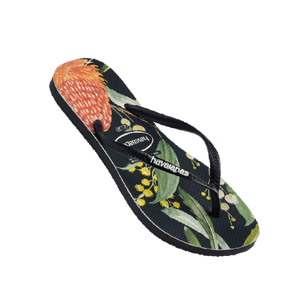 Kids Slim Fauna Bush Flower Thongs