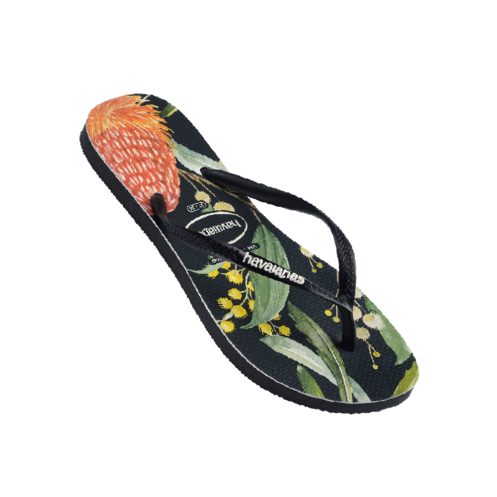 Kids Slim Fauna Bush Flower Thongs