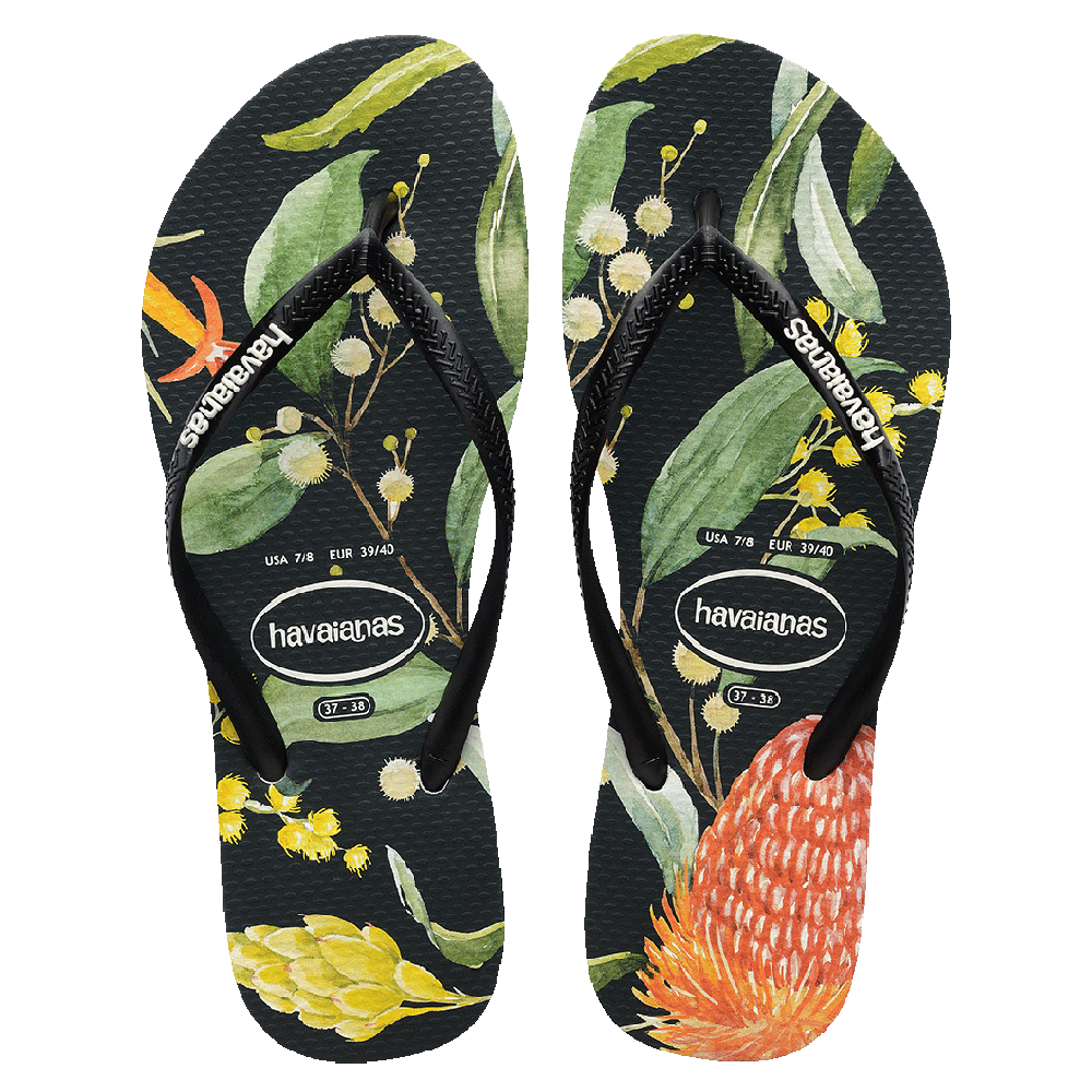 Slim Fauna Bush Flower Thongs