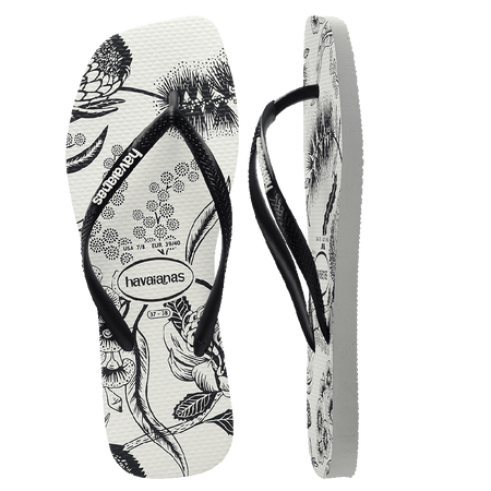 Slim Square Printed Flower Thongs