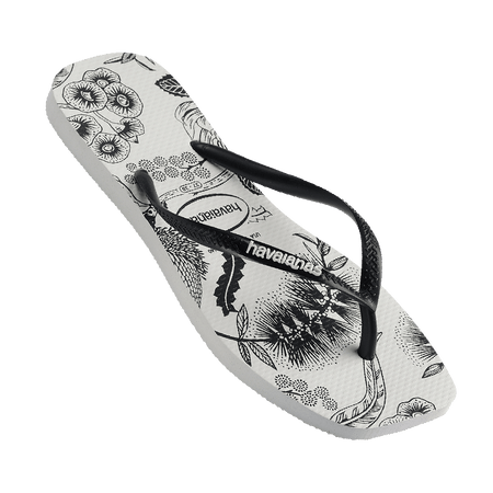 Slim Square Printed Flower Thongs