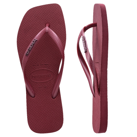 Slim Square Metal Logo Thongs