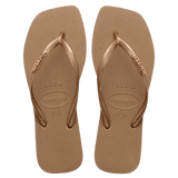 Slim Square Toe Metal Logo Thongs