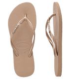 Slim Metal Logo Crystal Thongs - Havaianas Australia