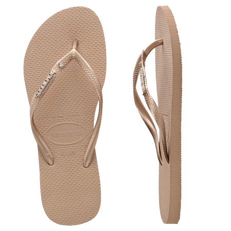 Slim Metal Logo Crystal Thongs - Havaianas Australia