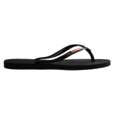Slim Metal Logo Crystal Thongs