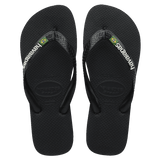 Brazil Logo Black Thongs
