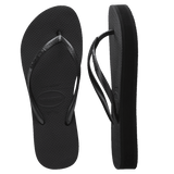 Slim Flatform Black Thongs