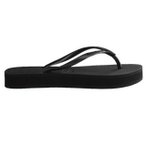 Slim Flatform Black Thongs
