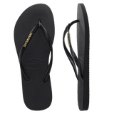 Slim Metal Logo Thongs - Havaianas Australia