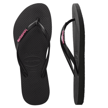 Slim Metal Logo Thongs - Havaianas Australia