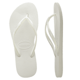 Slim Metallic White Thongs