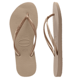 Slim Metallic Rose Gold Thongs