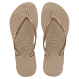 Slim Metallic Rose Gold Thongs